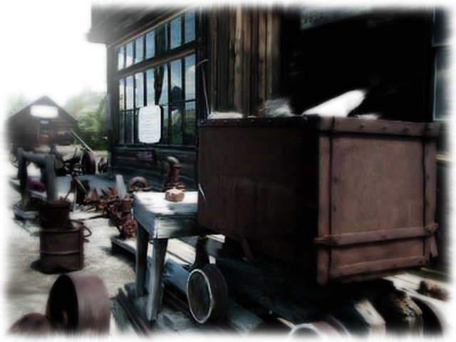 Old West outdoor museum exhibits in Molson, WA