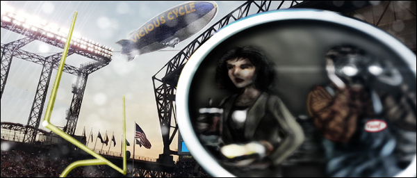 Blimp floats over Seattle sports facility