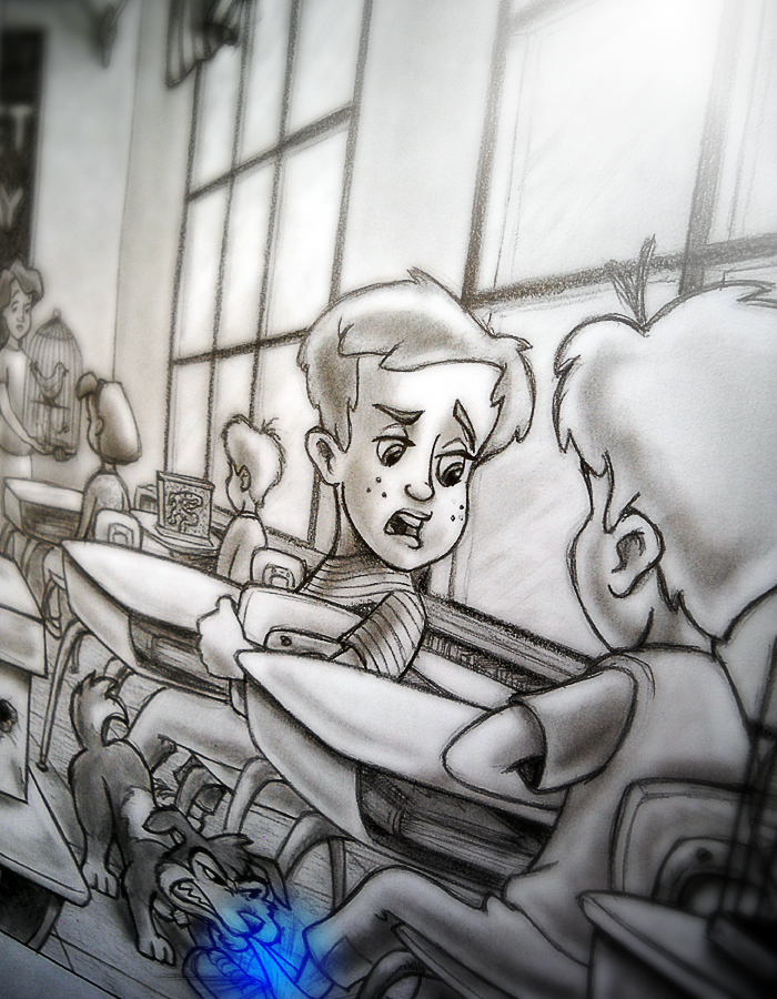 Dog pulling Einar's leg on Pet Day