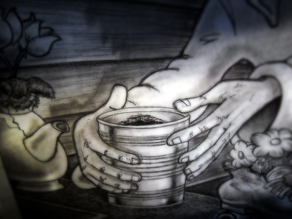 Mad scientist dropping off invention